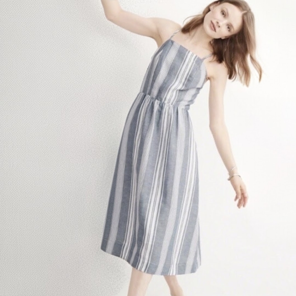 Abercrombie & Fitch Blue and White Midi Dress